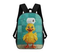 sinyumoney Duckling with Toilet Paper on Head Mochila Escolar Impresa En 3D Mochilas Informales Para Niños Mochila Escolar Impresa En 3D Para Niños De Primaria Y Secundaria 17inch