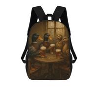 sinyumoney Ducks Drinking Beer at A Table Mochila Escolar Mochila Para Niños Impresa En 3D Mochilas Infantiles Para Niños Y Niñas Mochilas Escolares Mochilas De Viaje Para Niños 17inch