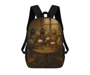 sinyumoney Ducks Drinking Beer at A Table Mochila Infantil Para Niñas, Mochila Escolar 3D, Mochila Para Niños Pequeños, Mochila Informal De Día, Mochila Escolar De Moda 17inch