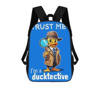 sinyumoney Ducktective Duck Goose Mochila Escolar Resistente Al Agua, Mochila De Viaje, Bolsa Para Computadora Para La Escuela/trabajo/viajes 17inch