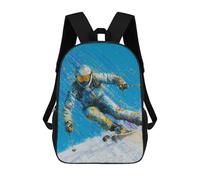 sinyumoney Dynamic Skiing Action Art Mochila Escolar Impresa En 3D 17inch Mochilas De Moda Para Niños, Mochilas Escolares Para Niños De Primaria Y Secundaria