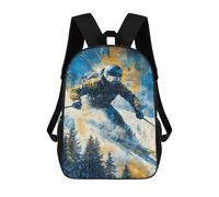 sinyumoney Dynamic Skiing Adventure Mochila Escolar De 17 Pulgadas Para Adolescentes, Con Estampado 3D, Ajustable Y Con Bolsillos, Ideal Para Niños, Niñas Y Estudiantes.