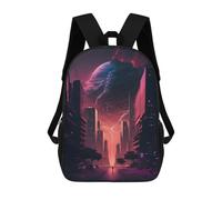 sinyumoney Dystopian Cityscape Neon Dreams Mochila Escolar Infantil Impresa En 3D Para Niños, Mochila De Viaje De Alta Capacidad, Bolsas Para Libros, Mochila Escolar Infantil 17inch