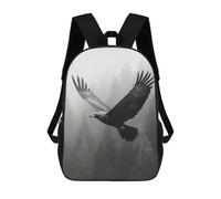 sinyumoney Eagle Soaring through Misty Forest Mochila Escolar De 17 Pulgadas Para Adolescentes, Con Estampado 3D, Ajustable Y Con Bolsillos, Ideal Para Niños, Niñas Y Estudiantes.