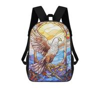 sinyumoney Eagle Stained Glass Mochila Infantil, Mochila Escolar Impresa En 3D, Mochila Para Niños Y Niñas, Mochila Escolar Ajustable Para La Escuela Primaria 17inch