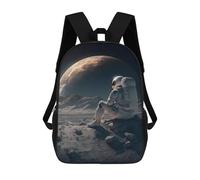 sinyumoney Earth View with Astronaut Mochila Escolar Ligera Para Aeropuerto, Estudiantes Universitarios, Mochila Para Adolescentes, Chicas, Chicos, Mujeres Y Hombres 17inch