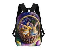 sinyumoney Easter Basket with Bunnies Mochila Escolar De 17 Pulgadas Impresa En 3D Mochilas Infantiles Mochila Genial Impresa En 3D Para Niños De Primaria Y Secundaria