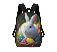sinyumoney Easter Basket with Bunny-3 Mochila Escolar Infantil Impresa En 3D, Mochila Informal De Moda Para Niños, Mochila De Viaje De Alta Capacidad Para Libros Para Niños 17inch