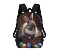 sinyumoney Easter Bunny Basket Mochilas Infantiles Impresas En 3D, Mochilas De Moda Informales, Mochilas De Viaje Bonitas, Mochilas Informales Para Exteriores Para Niños Y Niñas 17inch