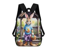 sinyumoney Easter Bunny Egg Basket Set Mochila Escolar Infantil Impresa En 3D Para Niños, Mochila De Viaje De Alta Capacidad, Mochilas Para Libros De 17 Pulgadas Para Niños