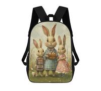 sinyumoney Easter Bunny Family Scene Mochilas Para Niños 17inch Mochila Escolar Mochila Escolar Impresa En 3D Para Niños De Primaria Y Secundaria