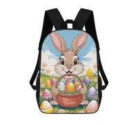 sinyumoney Easter Bunny with Basket Mochila Infantil Con Impresión 3D, Mochila Escolar Para Niños, Mochila Informal Divertida Para Niños Y Adolescentes 17inch