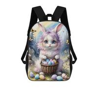 sinyumoney Easter Bunny with Basket of Eggs Mochilas Infantiles Mochila Escolar Impresa En 3D Para Niños Mochilas De Viaje Bolsas Para Libros Para Niños 17inch Mochila Escolar