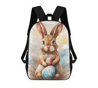 sinyumoney Easter Bunny with Colorful Eggs Mochila Escolar Impresa En 3D Mochilas Informales Para Niños Mochila Escolar Impresa En 3D Para Niños De Primaria Y Secundaria 17inch