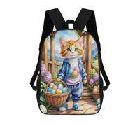 sinyumoney Easter Egg Basket Cat Mochilas Infantiles Mochila Escolar Impresa En 3D Para Niños Mochilas De Viaje Bolsas Para Libros Para Niños 17inch Mochila Escolar