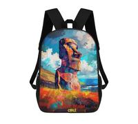 sinyumoney Easter Island Art Mochila Escolar Resistente Al Agua, Mochila De Viaje, Bolsa Para Computadora Para La Escuela/trabajo/viajes 17inch