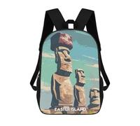 sinyumoney Easter Island Statues Mochila Escolar Para Niños Mochila Escolar Impresa En 3D Mochila Escolar De Moda Para Niños De Primaria Y Secundaria 17inch