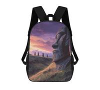 sinyumoney Easter Island Statues Sunset Mochila Escolar Ligera Mochila Escolar De Día Mochila Para Libros Para La Universidad Para Acampar Aventuras Al Aire Libre Y Viajes Diarios 17inch