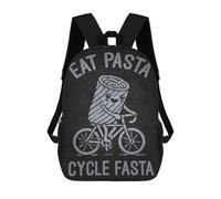sinyumoney Eat Pasta Cycle Fasta, Funny Cyclist Bicycle Mochila Escolar, Mochila Para Portátil, Mochila Para Adolescentes, Niñas, Niños, Mujeres Y Hombres 17inch