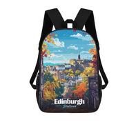 sinyumoney Edinburgh Scotland Autumn Cityscape Illustration Mochila Escolar Infantil Impresa En 3D Para Niños, Mochila De Viaje De Alta Capacidad, Bolsas Para Libros, Mochila Escolar Infantil 17inch