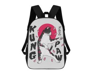sinyumoney Edo Kungo Fu Black Cat Mochila Escolar Infantil Impresa En 3D Para Niños, Mochilas De Viaje De Alta Capacidad, Bolsas Para Libros, Mochila Escolar Infantil 17inch