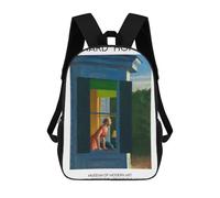 sinyumoney Edward Hopper A Woman at The Window Mochila Escolar Para Niñas Y Niños, Mochilas De Gran Capacidad, Mochilas Ligeras Para Niños Y Estudiantes 17inch