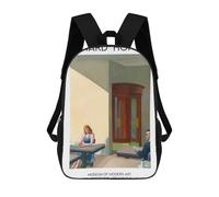 sinyumoney Edward Hopper Painting Mochila Impresa En 3D Para Niños, Mochila Escolar, Mochilas De Viaje Para Niños, Bolsas De Libros De Alta Capacidad, Mochila Infantil 17inch
