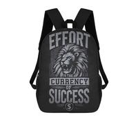 sinyumoney Effort Is The Currency of Success, Lion Motivational Mochilas Infantiles Impresas En 3D De 17 Pulgadas. Mochila Escolar Informal Impresa En 3D Para Niños De Primaria Y Secundaria.
