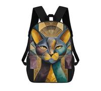 sinyumoney Egyptian Cat Art Print Mochila Escolar, Bolso Resistente Para Portátil, Ideal Para Acampar, Aventuras Al Aire Libre Y Viajes Diarios 17inch