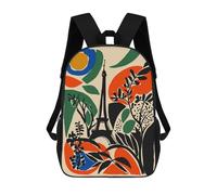 sinyumoney Eiffel Tower Abstract Art Print Mochilas De 17 Pulgadas Para Niños, Mochilas Escolares Impresas En 3D Para Estudiantes De Primaria Y Secundaria, Para Niños Y Niñas.