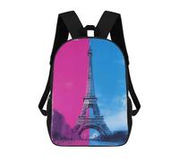 sinyumoney Eiffel Tower Paris France Mochila Escolar Impresa En 3D 17inch Mochilas De Moda Para Niños, Mochilas Escolares Para Niños De Primaria Y Secundaria