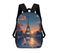 sinyumoney Eiffel Tower Reflections Mochilas Infantiles Mochila Escolar Impresa En 3D Para Niños Mochilas De Viaje Bolsas Para Libros Para Niños 17inch Mochila Escolar