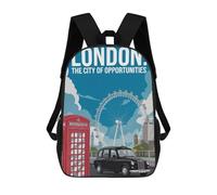 Sinyumoney Eiffel Tower Sketch Mochilas Impresas 3D Para Niños, Bolsas De Escuela De Moda Para Niños Bolsas De Viaje, Bolsas De Escuela Para Estudiantes De Primaria, London City Of Oportunities, 17"