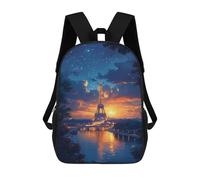 sinyumoney Eiffel Tower Sunset Paris Mochila Escolar Infantil De 17 Pulgadas Con Estampado 3D, Mochila Moderna Para Niños, Mochilas De Viaje, Bolsas Para Libros, Mochila Escolar Infantil