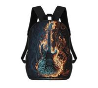 sinyumoney Electric Guitar on Fire Art Print Mochila Escolar De 17 Pulgadas Impresa En 3D Mochilas Infantiles Mochila Genial Impresa En 3D Para Niños De Primaria Y Secundaria