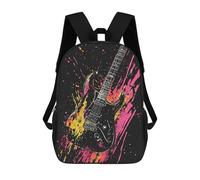 sinyumoney Electric Guitar Splash Art Mochila Escolar Infantil Impresa En 3D Para Niños, Mochilas De Viaje, Bolsas Para Libros Para Niños Estudiantes De Primaria 17inch