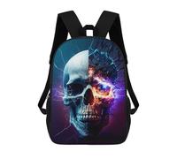 sinyumoney Electric Skull Artwork-2 Mochila Infantil, Mochila Escolar Impresa En 3D, Mochila Para Niños Y Niñas, Mochila Escolar Ajustable Para La Escuela Primaria 17inch