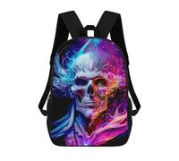 sinyumoney Electric Skull Artwork Mochila Escolar Para Niños, Mochila Escolar Impresa En 3D Para Estudiantes De Primaria Y Secundaria 17inch