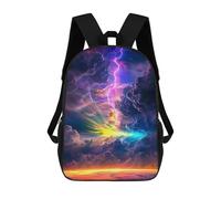 sinyumoney Electric Sky Rainbow Mochila Escolar Infantil De 17 Pulgadas Con Estampado 3D De Películas De Anime Para Niños, Mochila De Viaje, Mochila Escolar Infantil