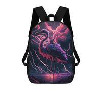 sinyumoney Electric Storm Flamingo Mochila Escolar De Moda, Mochila Para Material Escolar, Mochila Impermeable Informal Para Acampar, Aventuras Al Aire Libre Y Viajes Diarios 17inch