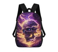 sinyumoney Electric Storm Skull Artwork -1 Mochila Impermeable Para Ordenador Portátil Para Acampada, Aventuras Al Aire Libre Y Viajes Diarios 17inch