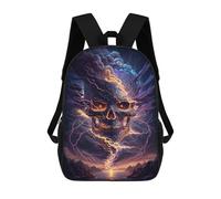 sinyumoney Electric Storm Skull Artwork 17inch Mochila Escolar Impresa En 3D Para Niños, Mochila Escolar Informal De Moda, Mochilas De Viaje Para Niños Y Estudiantes.