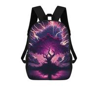 sinyumoney Electric Storm Tree Reflection Mochila Infantil De 17 Pulgadas, Mochila Escolar Con Estampado 3D De Dibujos Animados Para Niños Y Adolescentes.