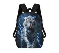 sinyumoney Electric White Tiger Energy Mochilas Para Niños 17inch Mochila Escolar Mochila Escolar Impresa En 3D Para Niños De Primaria Y Secundaria