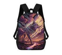 sinyumoney Electric Wolf Art Print Mochilas De 17 Pulgadas Para Niños, Mochilas Escolares Impresas En 3D Para Estudiantes De Primaria Y Secundaria, Para Niños Y Niñas.