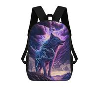 sinyumoney Electric Wolf Fantasy Art Mochila Escolar Infantil De 17 Pulgadas, Impresa En 3D, Estilo Casual, Para Niños, Ideal Para Viajes, Como Mochila Escolar O Para Llevar Libros.