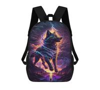 sinyumoney Electric Wolf Fantasy Artwork Mochila Escolar Infantil De 17 Pulgadas Con Estampado 3D, Mochila Moderna Para Niños, Mochilas De Viaje, Bolsas Para Libros, Mochila Escolar Infantil