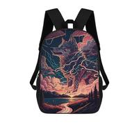 sinyumoney Electric Wolf in Stormy Night -1 Mochila Escolar, Mochila De Día, Mochila De Negocios, Mochila Impermeable Para Libros Para Niñas, Niños Y Adolescentes 17inch