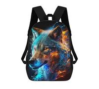 sinyumoney Electric Wolf Portrait -4 Mochila Escolar Infantil Impresa En 3D Para Niños, Mochilas De Viaje, Bolsas Para Libros Para Niños Estudiantes De Primaria 17inch