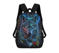 sinyumoney Electric Wolf with Roses Mochilas Infantiles Impresas En 3D Para Niños, Mochilas Escolares De Moda, Mochilas De Viaje, Mochilas Escolares Para Niños De Primaria 17inch